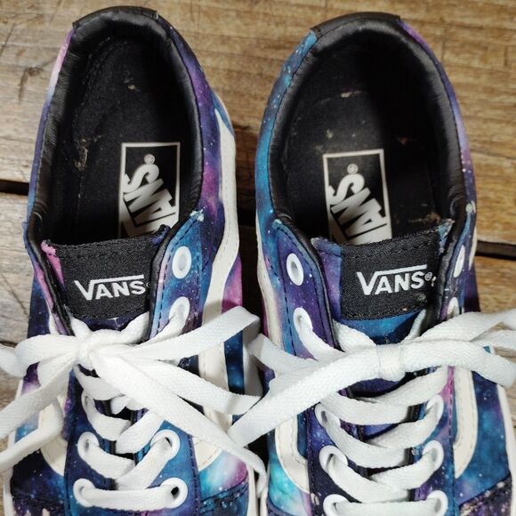 VANS Galaxy Shoes Size 7.5 Sneakers Lace Up Purple Blue Universe - Picture 3 of 9
